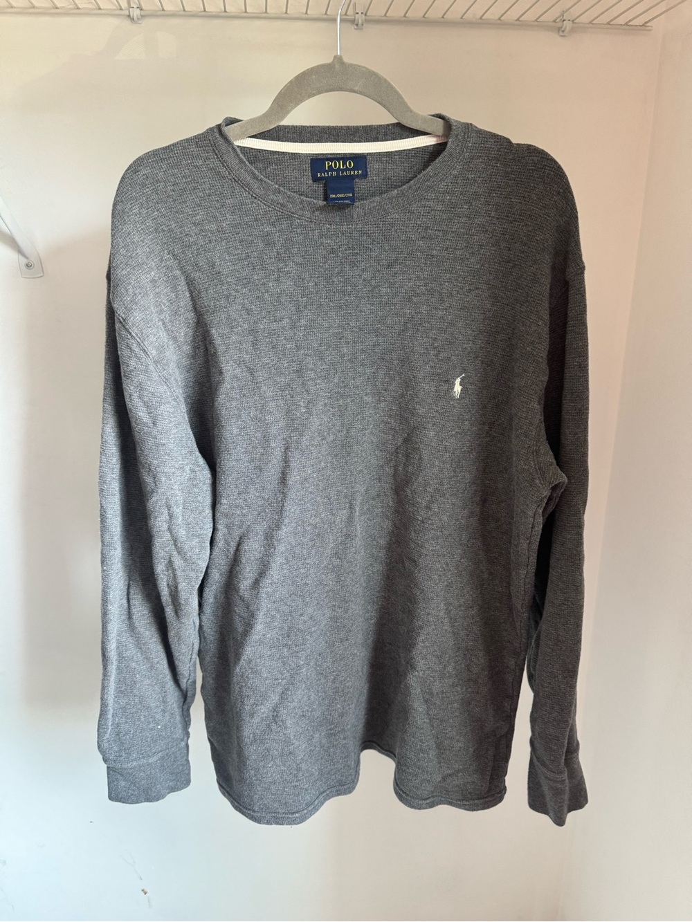 Polo by Ralph Lauren Men's Heather Gray Long-Sleeve Crewneck